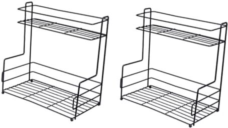 Housoutil 2 Pz scaffalature metalliche contenitori per il trucco cassettiera scaffali di stoccaggio ripiano portaoggetti scaffale per cosmetici organizzatore di cosmetici multistrato mensola