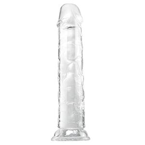 WANKU Dildo realistico, dildo trasparente da 17,5 cm con forte ventosa, dildo anale flessibile stimolazione del punto G per donne, uomini