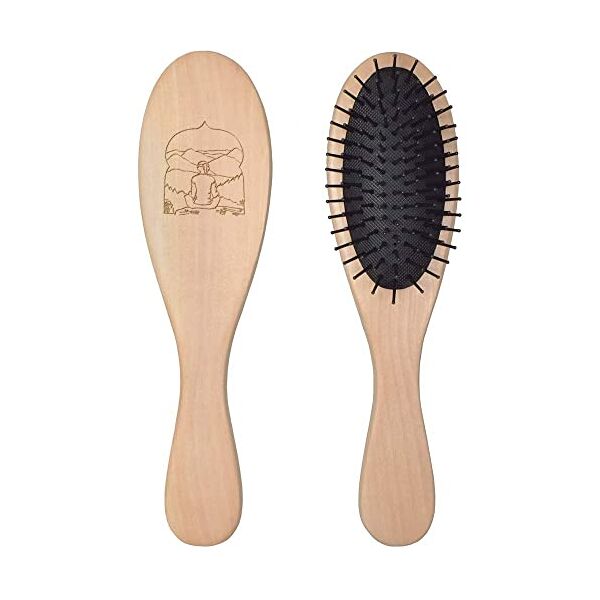 azeeda 'uomo di meditazione' spazzola per capelli in legno (ha00040024)