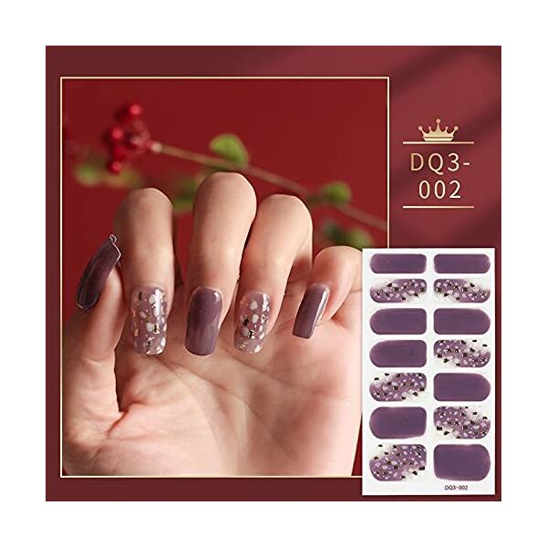 ylzh creatività traslucido rosa e giallo nail art sticker adesivo manicure decorazione per unghie accessori autoadesivo adesivo per unghie donne (color : dq3-02)
