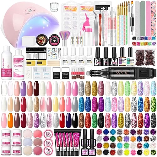 COSCELIA Kit Manicure Semipermanente Kit Estensione Unghie Kit Lampada Unghie Led Kit Accessori Unghie