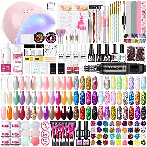 COSCELIA Kit Semipermanente Unghie Kit Estensione Gel Unghie Kit Lampada per Unghie Kit Accessori Manicure