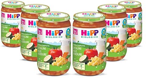 HiPP - Pappa Pronta Completa Bio, Ditalini alle Verdure, per Bambini, 6 Confezioni da 250 gr