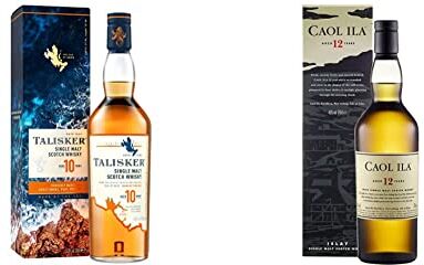 Talisker 10 Anni Single Malt Scotch Whisky con Astuccio 700 ml & Caol Ila 12 Anni Islay Single Malt Scotch Whisky 700 ml