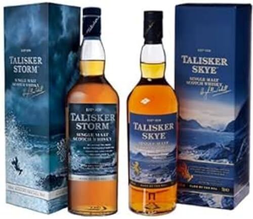 Talisker Storm Single Malt Scotch Whisky con Astuccio 700 ml & Skye Single Malt Scotch Whisky, 700 ml (La confezione pu & ograve; variare)