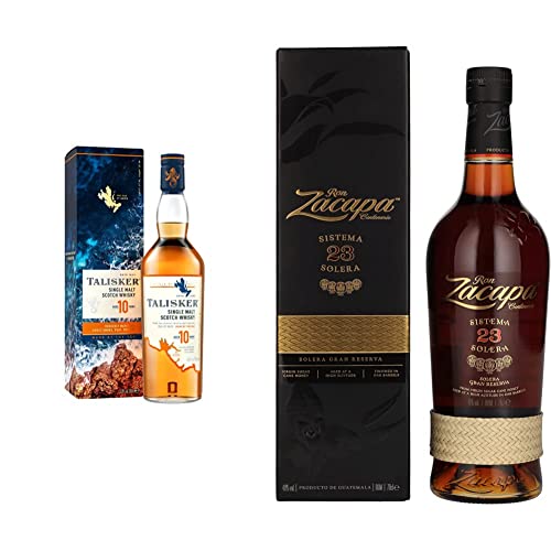 Talisker 10 Anni Single Malt Scotch Whisky con Astuccio - 700 ml & Zacapa Centenario 23 Rum Solera - 700 ml