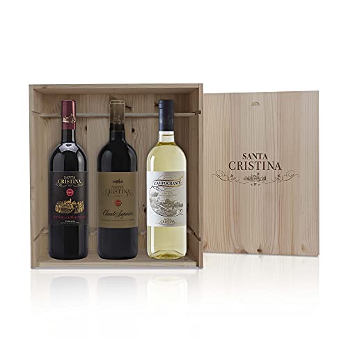 Santa Cristina, Cassetta in Legno da 3 Bottiglie, Le Maestrelle - Chianti Superiore - Campogrande