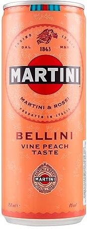 Martini Bellini Cocktail, Ready to Drink, Confezione da 24 lattine x 25 cl