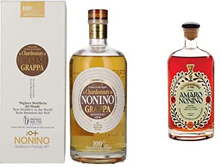 Distillerie Nonino, Grappa Nonino Monovitigno Chardonnay Invecchiatain barriques 12 mesi 700 ml & Amaro Quintessentia, Liquore d'erbe nobilitato da Acquavite d'Uva invecchiata in barriques - 700 ml