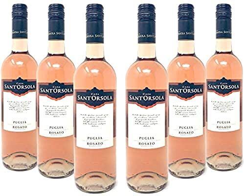 Casa Sant'Orsola - Vino Rosè Puglia I.G.T. 11,5%, da una Selezione di Uva Pugliese, Gusto Fruttato e Armonico, 6x750 ml