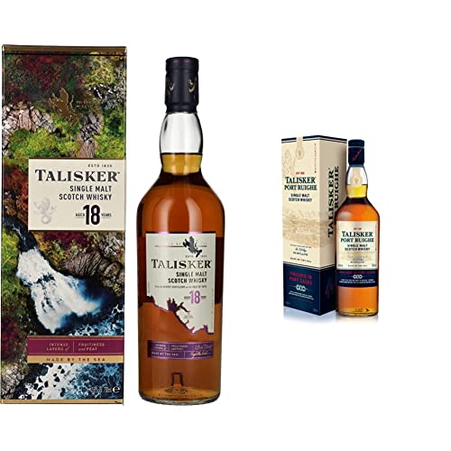 Talisker 18 Anni Single Malt Scotch Whisky, 700 ml & Port Ruighe Single Malt Scotch Whisky 700 ml