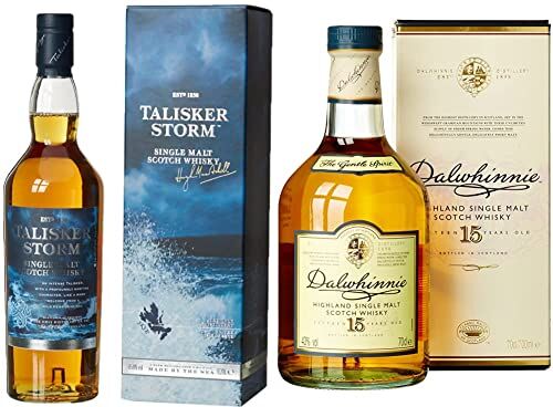 Talisker Storm Single Malt Scotch Whisky con Astuccio - 700 ml & Dalwhinnie 15 Anni Single Malt Scotch Whisky - 700 ml