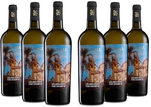 Brumale Vino Bianco Grecanico Inzolia Terre Siciliane IGT, 12% Vol, 6 Bottiglie da 750 ml