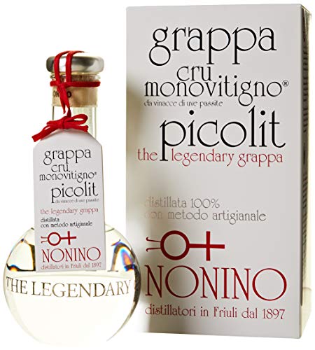 Distillerie Nonino, Grappa Nonino Cru Monovitigno Picolit, imbottigliamento manuale in ampolle soffiate a mano volante da 500 ml