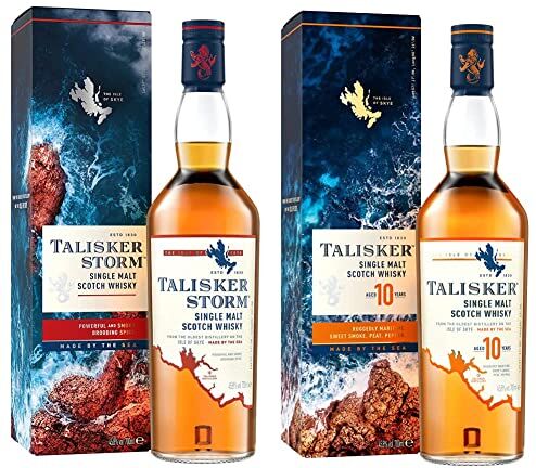 Talisker 10 Anni Single Malt Scotch Whisky con Astuccio 700 ml & Storm Single Malt Scotch Whisky con Astuccio 700 ml