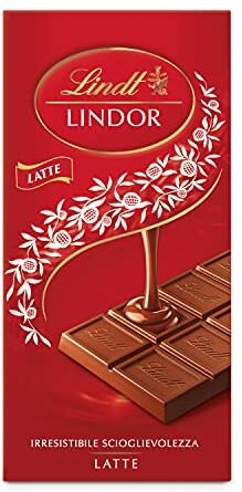 Lindt Lindor Tavoletta di Cioccolato Al Latte con Ripieno, Confezione da 100g