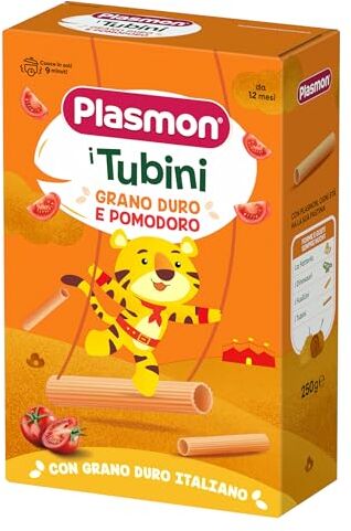 Plasmon Pasta Tubini Grano Duro e Pomodoro 12x250 g, dai 12 Mesi