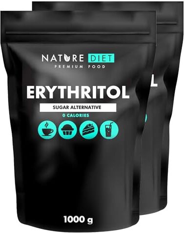 Nature Diet - Eritritolo 2 x 1000 g   Dolcificante Naturale   Zero calorie   Sostituzione dello zucchero