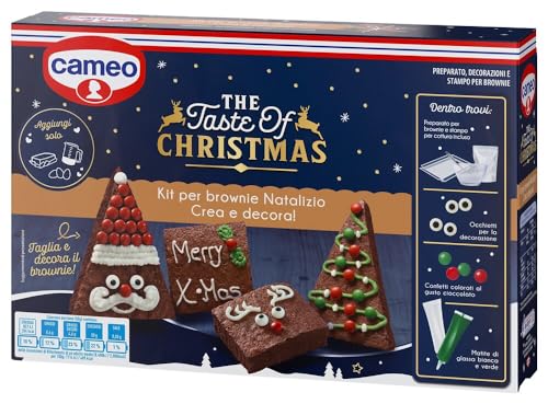 Cameo Kit per Brownie di Natale The Taste of Christmas, per Brownie Natalizio da Creare e Decorare, Preparato per Decorazioni e Stampo per la Cottura Inclusi nella Confezione, 519 g