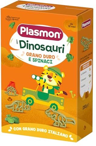 Plasmon Pasta Grano duro Dinosauri e Spinaci 12x250 g, dai 12 Mesi