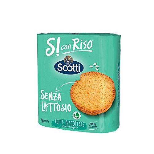 Riso Scotti Si con Riso - Fette Biscottate Integrali - Colazione Senza Lattosio, Senza Olio di Palma - 300 gr