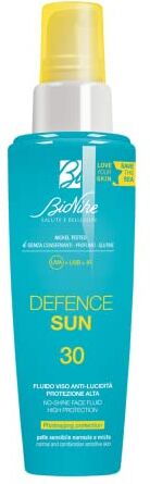 Bionike Defence Sun - Fluido Solare Viso Anti-Lucidità SPF 30, Azione Protettiva, Antiossidante e Opacizzante, Rafforza e Ripara la Pelle, 50 ml