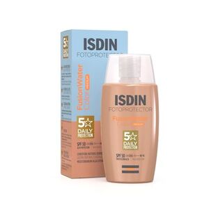 ISDIN Fotoprotector Fusion Water Color SPF 50 (Medium) 50ml, Fotoprotettore viso per uso quotidiano, Texture ultralleggera