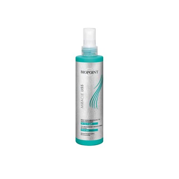 biopoint miracle liss - spray capelli senza risciacquo liscio 72h, azione anticrespo, rende il lisciaggio semplice e veloce, dona morbidezza e leggerezza al capello, 200 ml