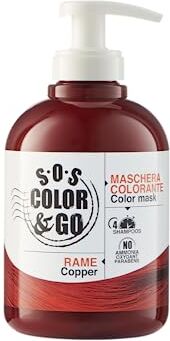 S.O.S COLOR & GO Alama Professional S.O.S Color&Go Maschera Nutriente Colorata Ravviva Colore Rame, Riflessante e Tonalizzante per Capelli Naturali, Colorati e Con Mèches, 300 ml