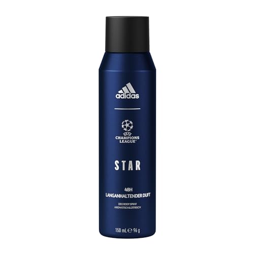 adidas UEFA STAR Edition Deo Body Spray, deodorante per uomo, aromatico e fresco, 150 ml