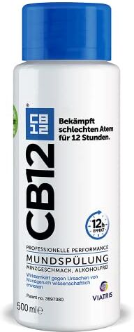 CB12 - Collutorio, combatte la causa dell'alito cattivo, effetto scientificamente provato di 12 ore, 500 ml