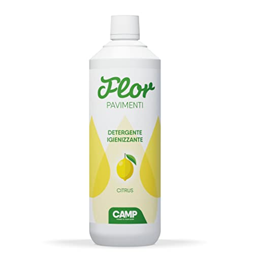 ‎CAMP FLOR CITRUS, detergente igienizzante concentrato adatto per tutti i tipi di pavimenti; gradevole fragranza agrumata, 1000 ml