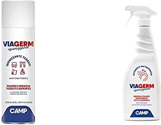 Camp Viagerm KIT Igienizzante Tessuti Spray a base di alcol - 500 ml + VIAGERM Detergente igienizzante multisuperficie - 750ml