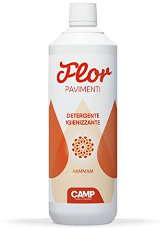 ‎CAMP FLOR HAMMAM, detergente igienizzante concentrato adatto per tutti i tipi di pavimenti; delicata fragranza di fiori orientali, 1000 ml