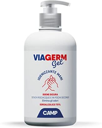 CAMP VIAGERM Gel Igienizzante mani con alcool 70%, flacone 500 ml con dosatore