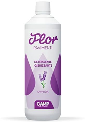 ‎CAMP FLOR LAVANDA, detergente igienizzante concentrato adatto per tutti i tipi di pavimenti; gradevole profumo di Lavanda, 1000 ml