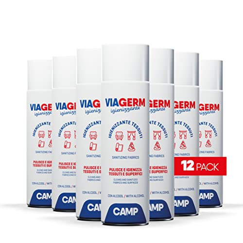 CAMP Viagerm Igienizzante Tessuti Spray a base di alcol, Pack 12x500ml