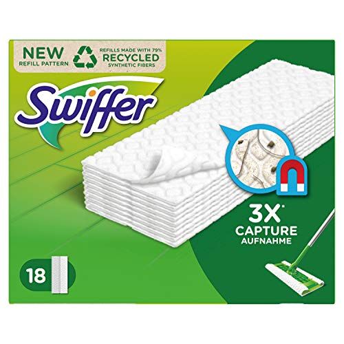Swiffer 18 panni di ricarica per lavapavimenti, ideali contro polvere, peli di animali e allergeni