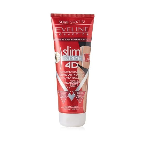 eveline cosmetics slim extreme 4d, siero anti-cellulite termoattivo, 250 ml