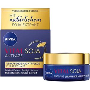 NIVEA VITAL Soia Anti-Age - Cura notturna rassodante (50 ml), idratante, con estratto di soia naturale, cura rigenerante per la pelle attiva durante la notte