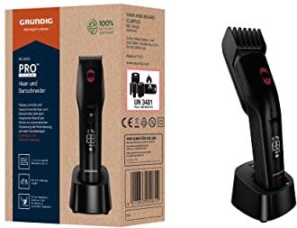 Grundig MC 9030 ProClub - Tagliacapelli e barba, colore: Nero opaco/Rosso