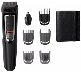 Philips Grooming Kit serie3000 MG3720/15 Tagliacapelli, Regolabarba uomo, Rifinitore Baffi/Naso/Orecchie, 7in1