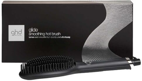 ghd Glide Hot Brush, Spazzola Lisciante Con Tecnologia di Riscaldamento in Ceramica e Ionizzatore, Nero, 32.89 x 10.21 x 10.31 cm, 30 cm, 560 grammi