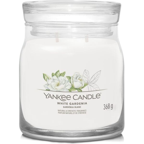 yankee candle - candela media signature white gardenia candele 368 g unisex