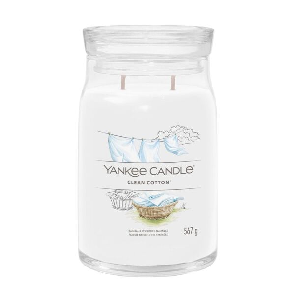 yankee candle - candela grande signature clean cotton candele 567 g unisex