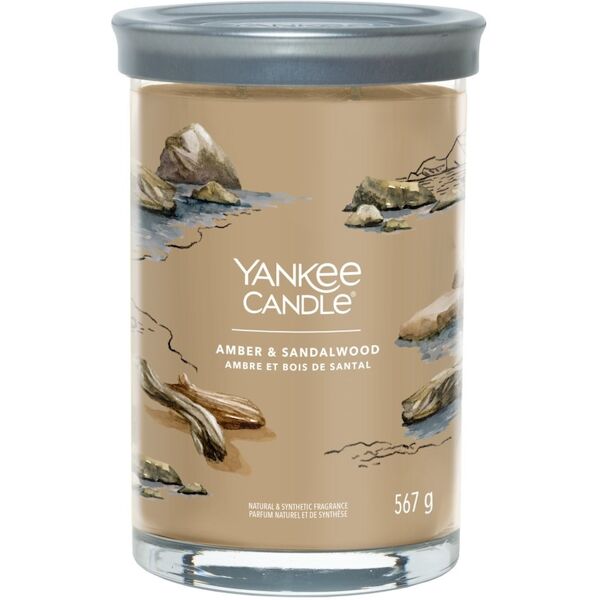 yankee candle - candela media signature amber & sandalwood candele 567 g unisex