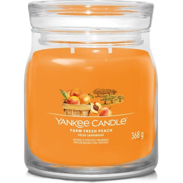 yankee candle - candela media signature farm fresh peach candele 368 g unisex