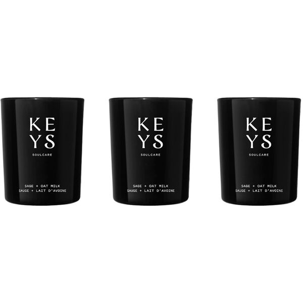 keys soulcare - sage + oat milk votive candle set candele 56.6 g unisex