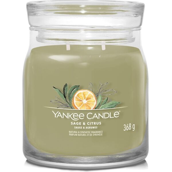 yankee candle - candela media signature sage & citrus candele 368 g unisex