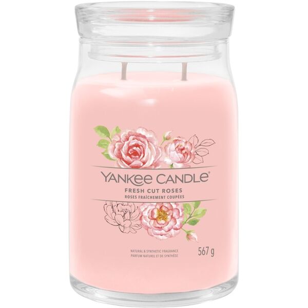 yankee candle - candela grande signature fresh cut roses candele 567 g unisex